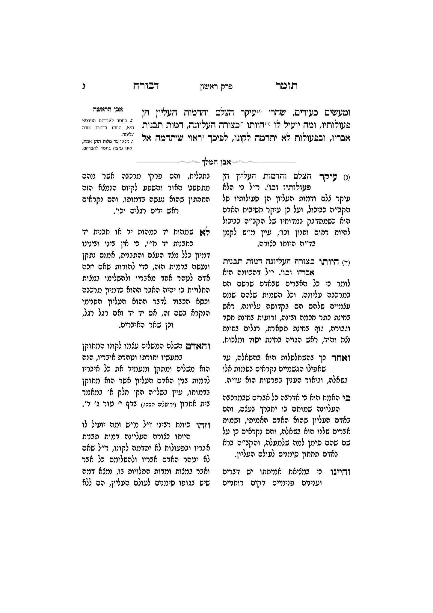 תומר דבורה עם מקורות וביאורים -פירוש אבן המלך ר' אברהם אביש ציינווירטה שליט''א