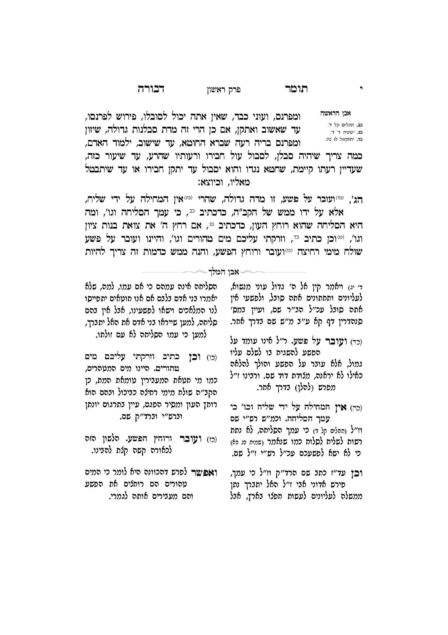 תומר דבורה עם מקורות וביאורים -פירוש אבן המלך ר' אברהם אביש ציינווירטה שליט''א