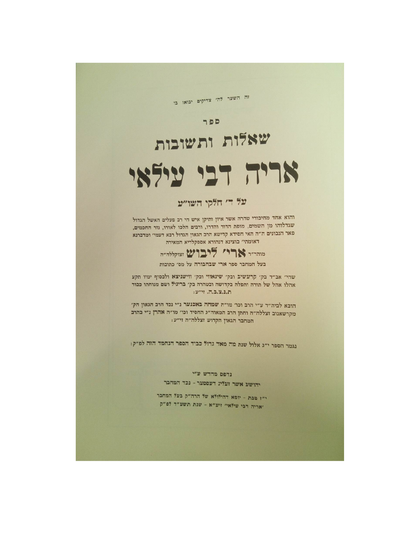 שו''ת אריה דבי עילאי -ד''כ