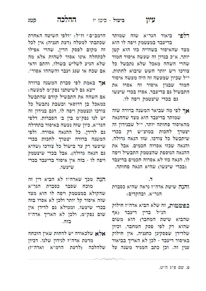 עיון ההלכה -הלכות שבת -קידוש -בישול שהייה וחזרה -מוקצה -ר' חיים שלום דייטש שליט''א